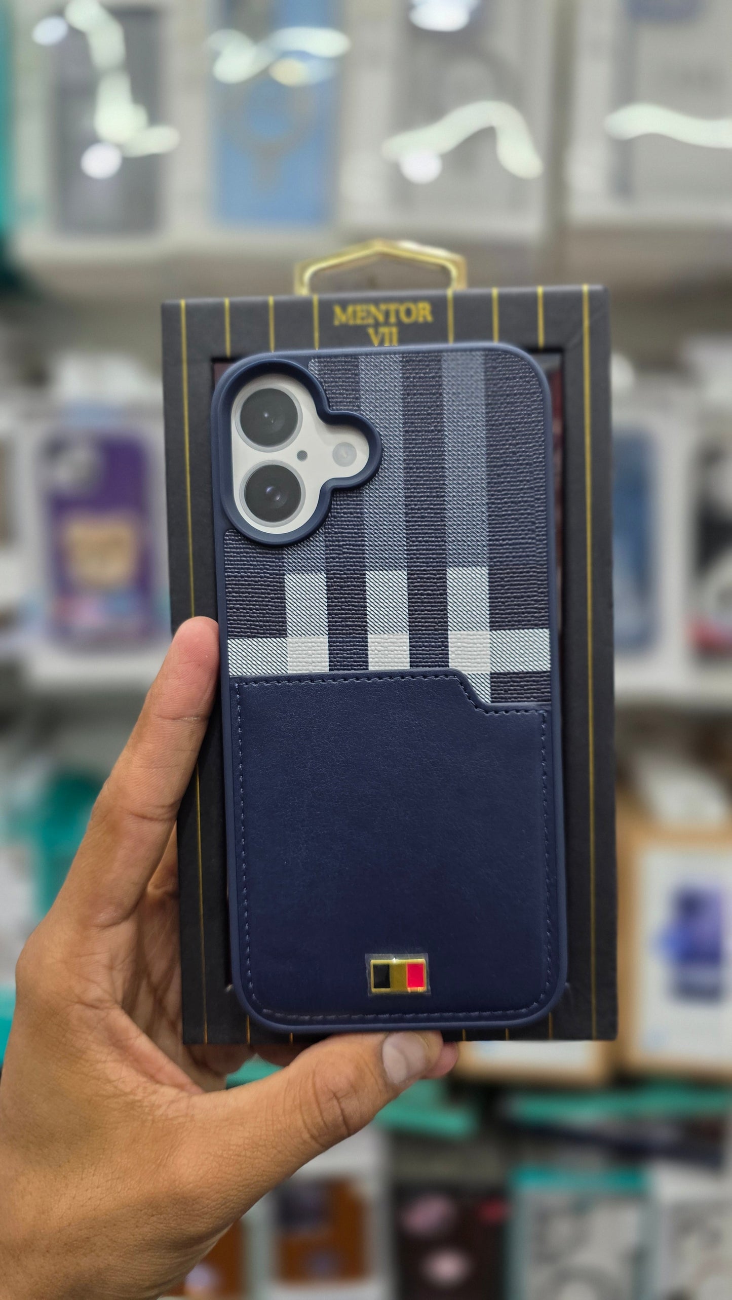 Mentor VII Premium Leather Wallet iPhone 16 Back Cover