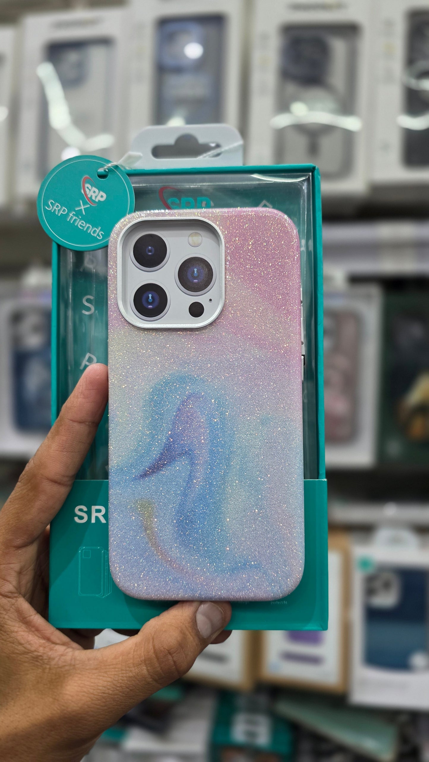 SRP Glittery Pastel Swirl Case WIth MagSafe - iPhone 15 Pro Max Back Cover