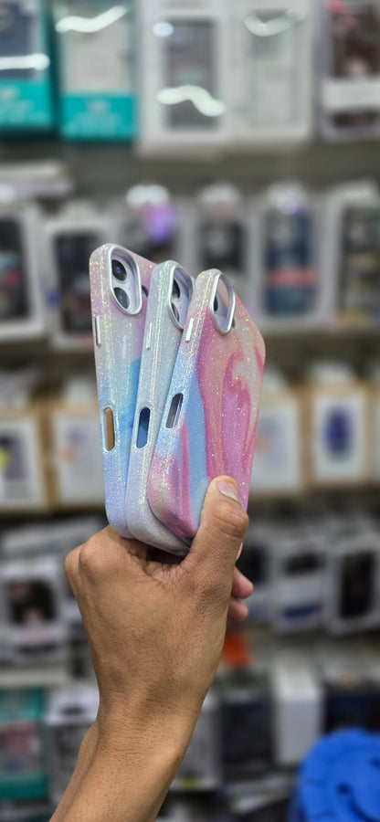 SRP Glittery Pastel Swirl Case WIth MagSafe - iPhone 16 Back Cover