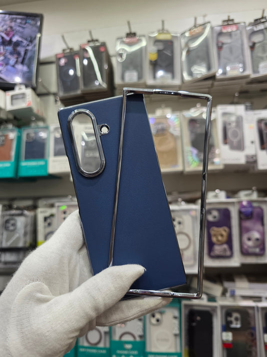 DFANS Pu Leather Chrome Plated Samsung Z Fold 7 Cover