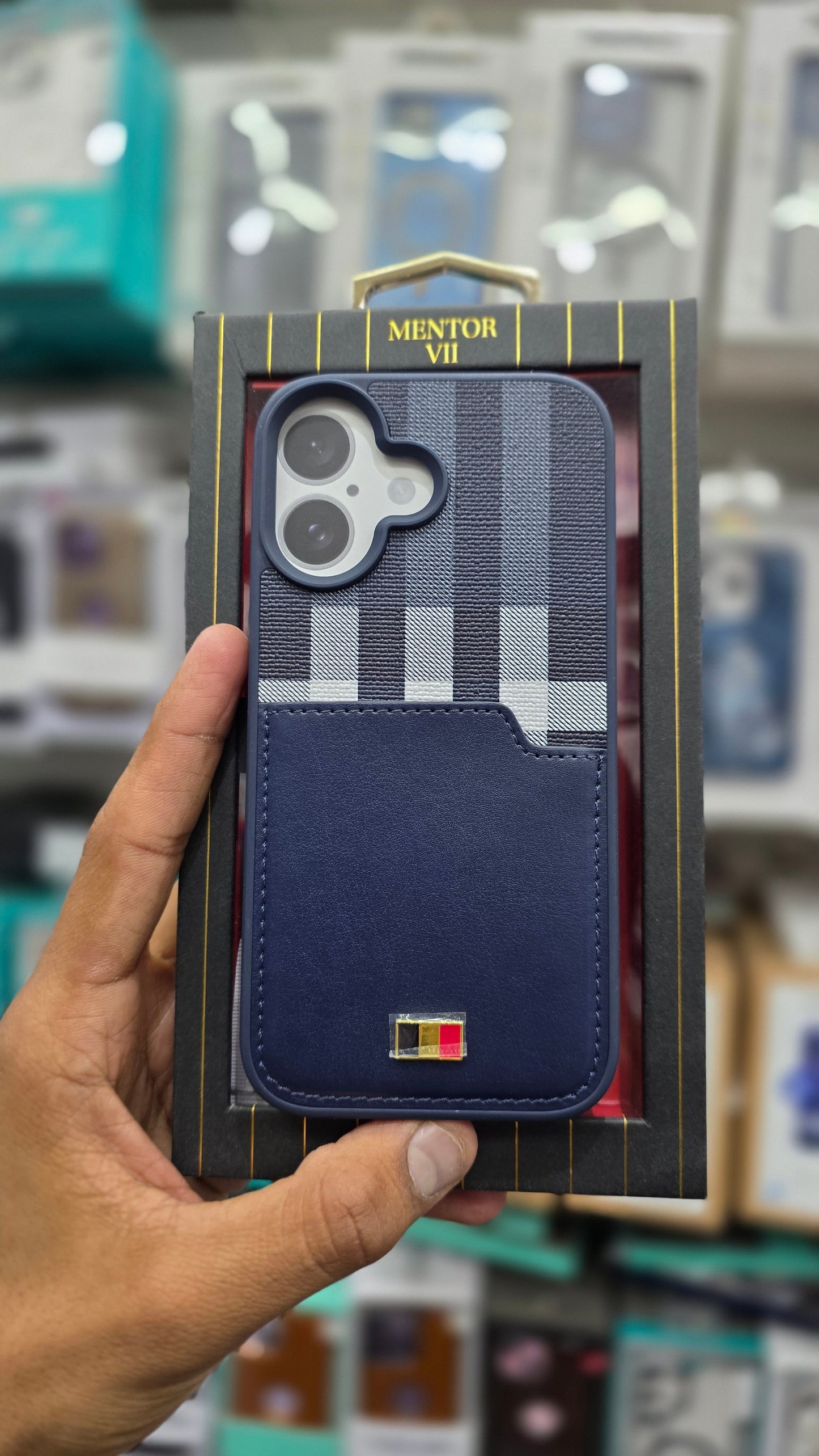 Mentor VII Premium Leather Wallet iPhone 16 Back Cover