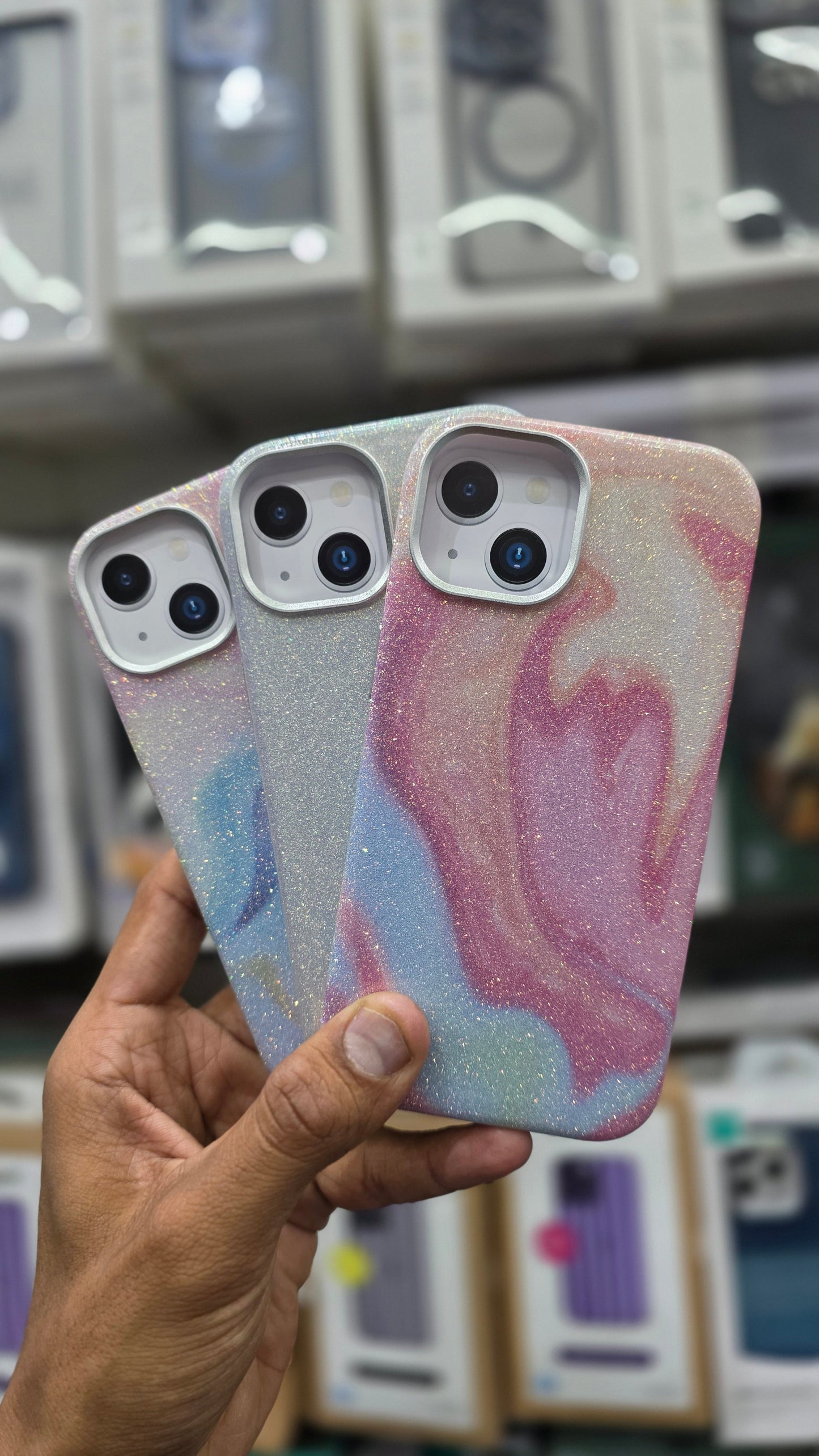 SRP Glittery Pastel Swirl Case WIth MagSafe - iPhone 15 Plus Back Cover