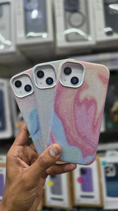 SRP Glittery Pastel Swirl Case WIth MagSafe - iPhone 15 Plus Back Cover