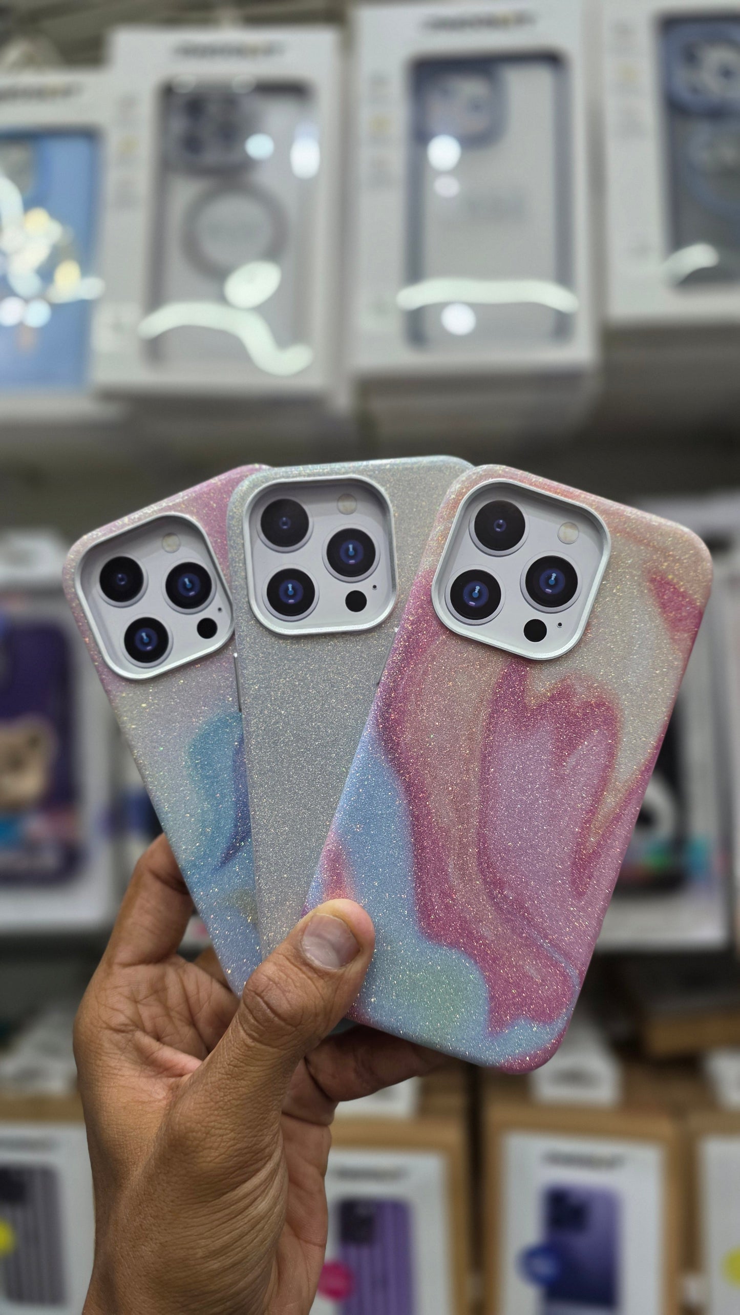 SRP Glittery Pastel Swirl Case WIth MagSafe - iPhone 15 Pro Max Back Cover