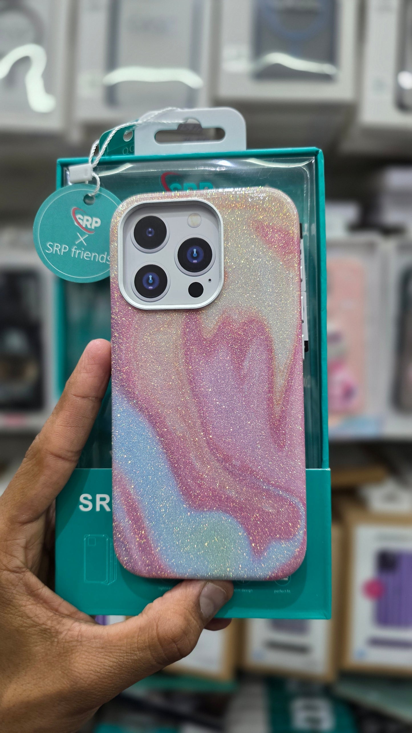 SRP Glittery Pastel Swirl Case WIth MagSafe - iPhone 15 Pro Max Back Cover