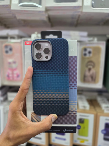 icon MagSafe Kevlar Carbon Fiber Texture - iPhone 15 Pro Max Back Cover