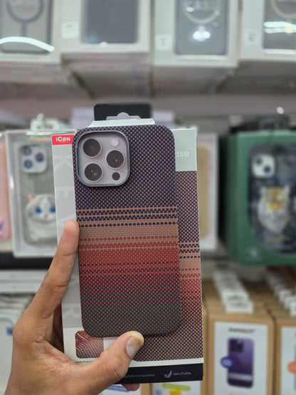 icon MagSafe Kevlar Carbon Fiber Texture - iPhone 15 Pro Max Back Cover