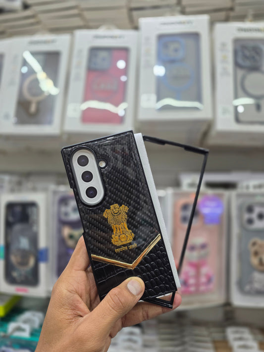 Satyamev Jayte Leather Gold  Case - Samsung Z Fold 7