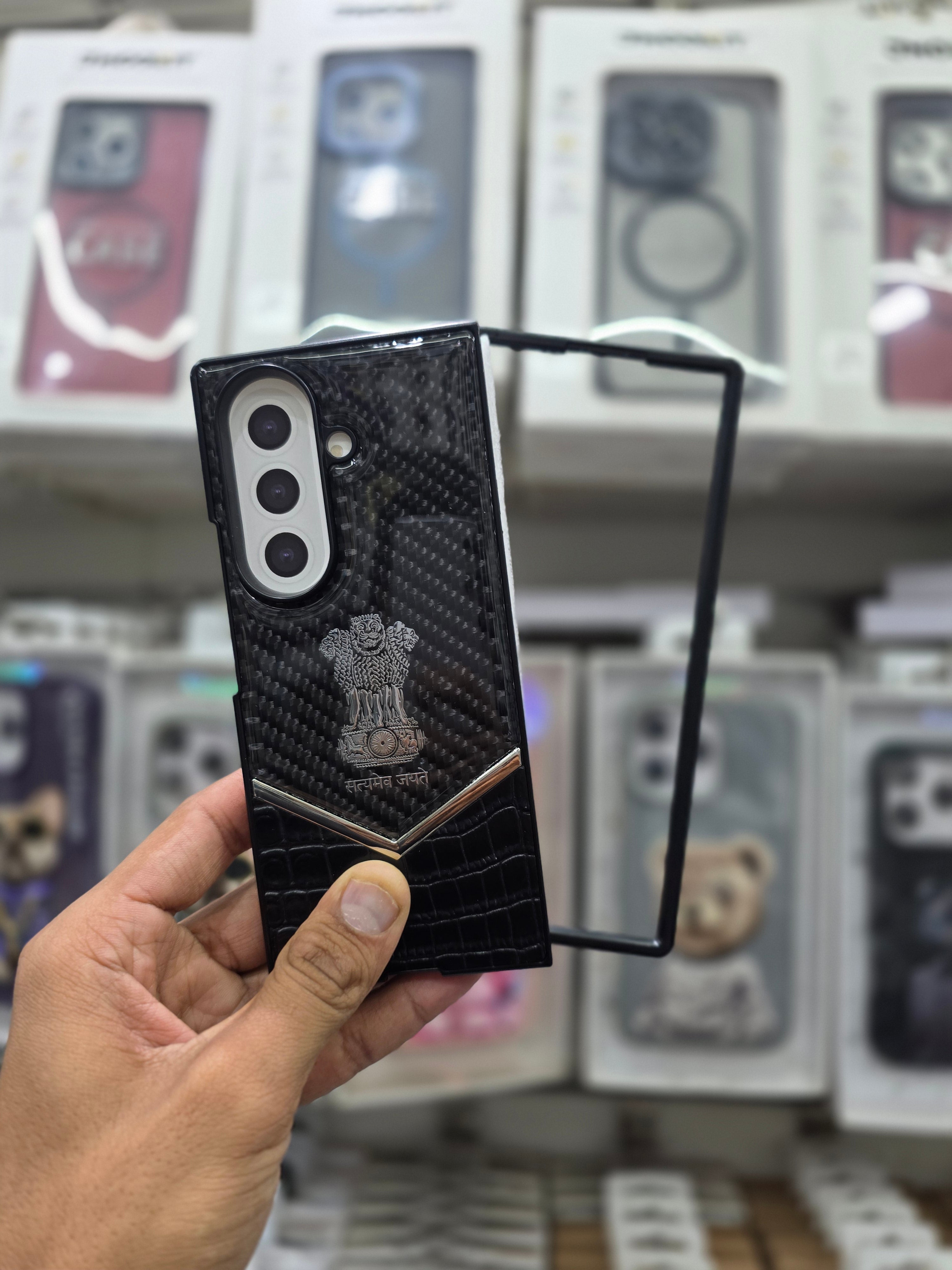 Satyamev Jayte Leather Silver Case - Samsung Z Fold 7