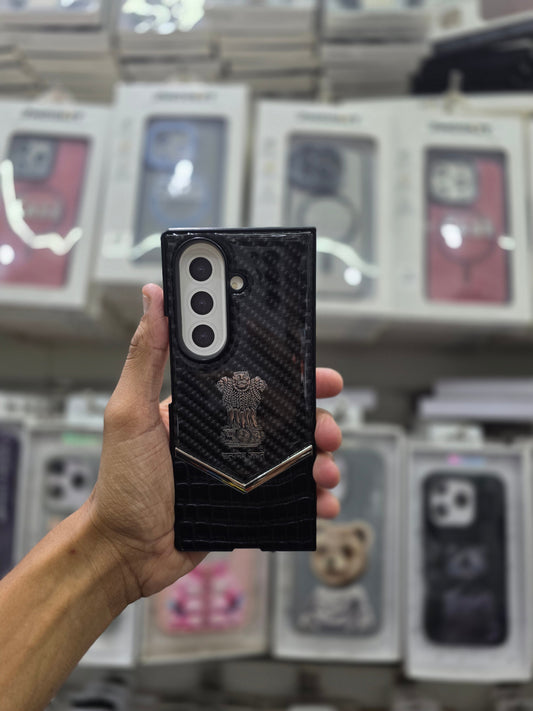 Satyamev Jayte Leather Silver Case - Samsung Z Fold 7