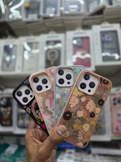 Kutis Floral Printed Shockproof MagSafe Case - iPhone 16 Pro Max Back Cover
