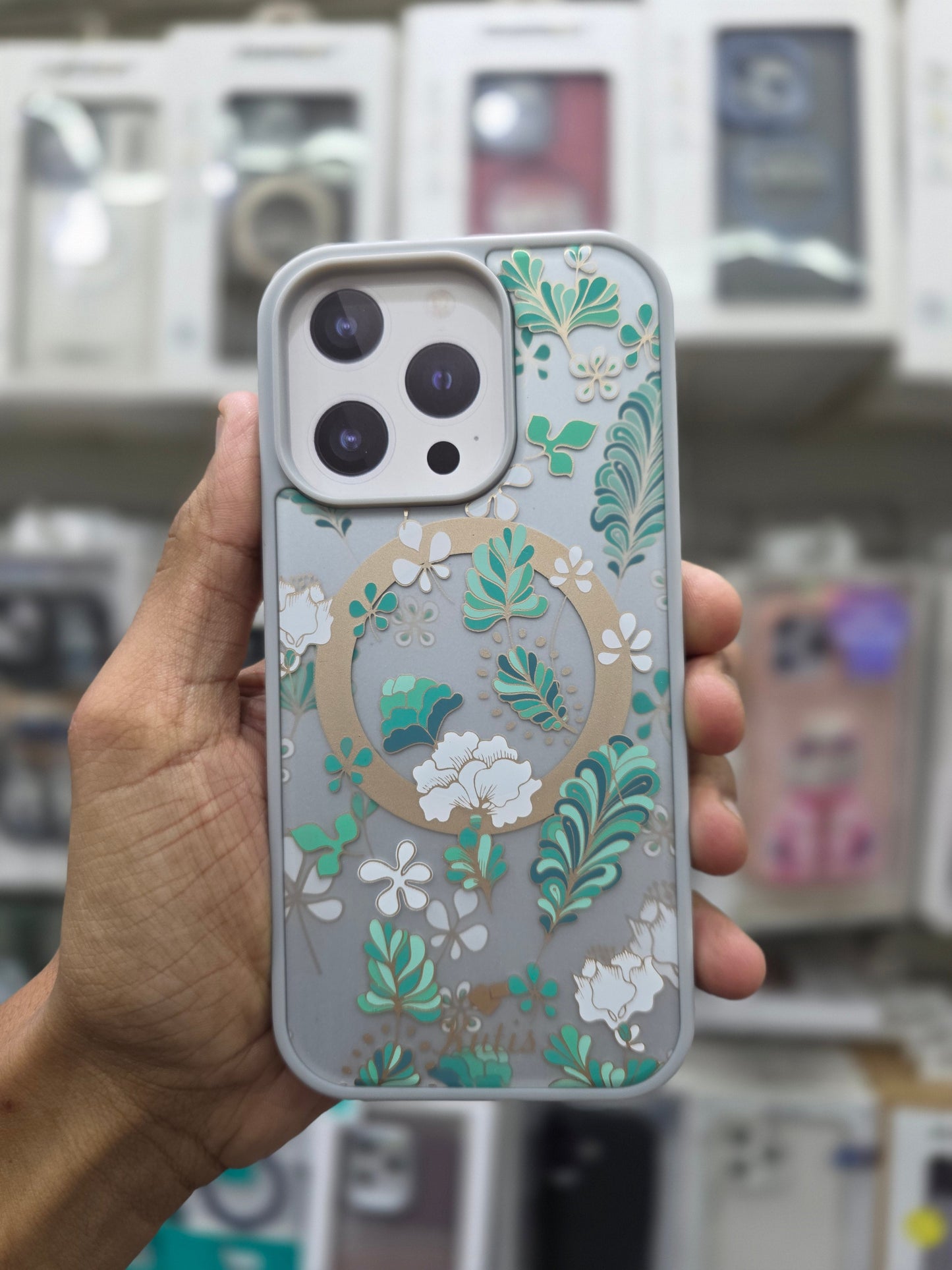 Kutis Floral Printed Shockproof MagSafe Case - iPhone 16 Pro Max Back Cover