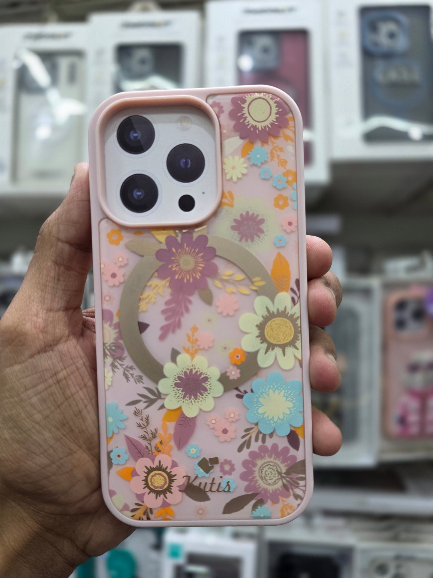 Kutis Floral Printed Shockproof MagSafe Case - iPhone 16 Pro Max Back Cover
