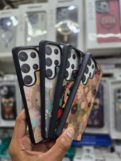 Kutis Floral Printed Shockproof MagSafe Case - Samsung S24 Ultra