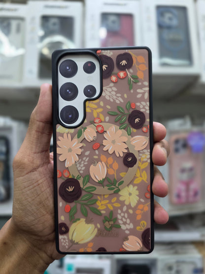 Kutis Floral Printed Shockproof MagSafe Case - Samsung S24 Ultra