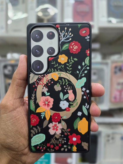 Kutis Floral Printed Shockproof MagSafe Case - Samsung S24 Ultra