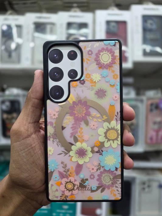 Kutis Floral Printed Shockproof MagSafe Case - Samsung S25 Ultra