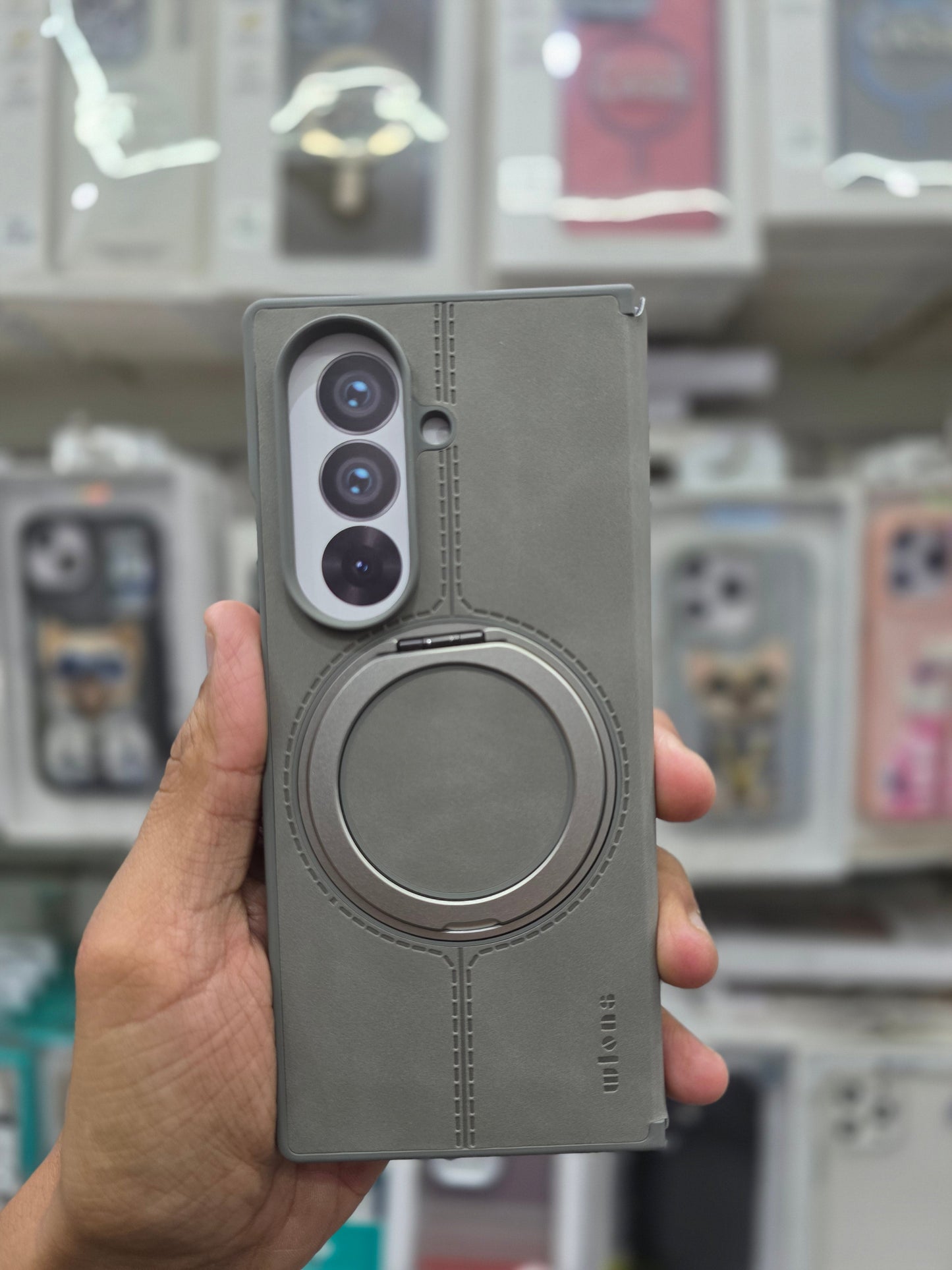 Wlons Leather Magnetic Ring Stand Flip Cover - Samsung Galaxy Z Fold 7