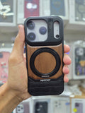 NY Perfume Wooden Metal 360 Stand Case With Magsfe - iPhone 17 Pro Back Cover