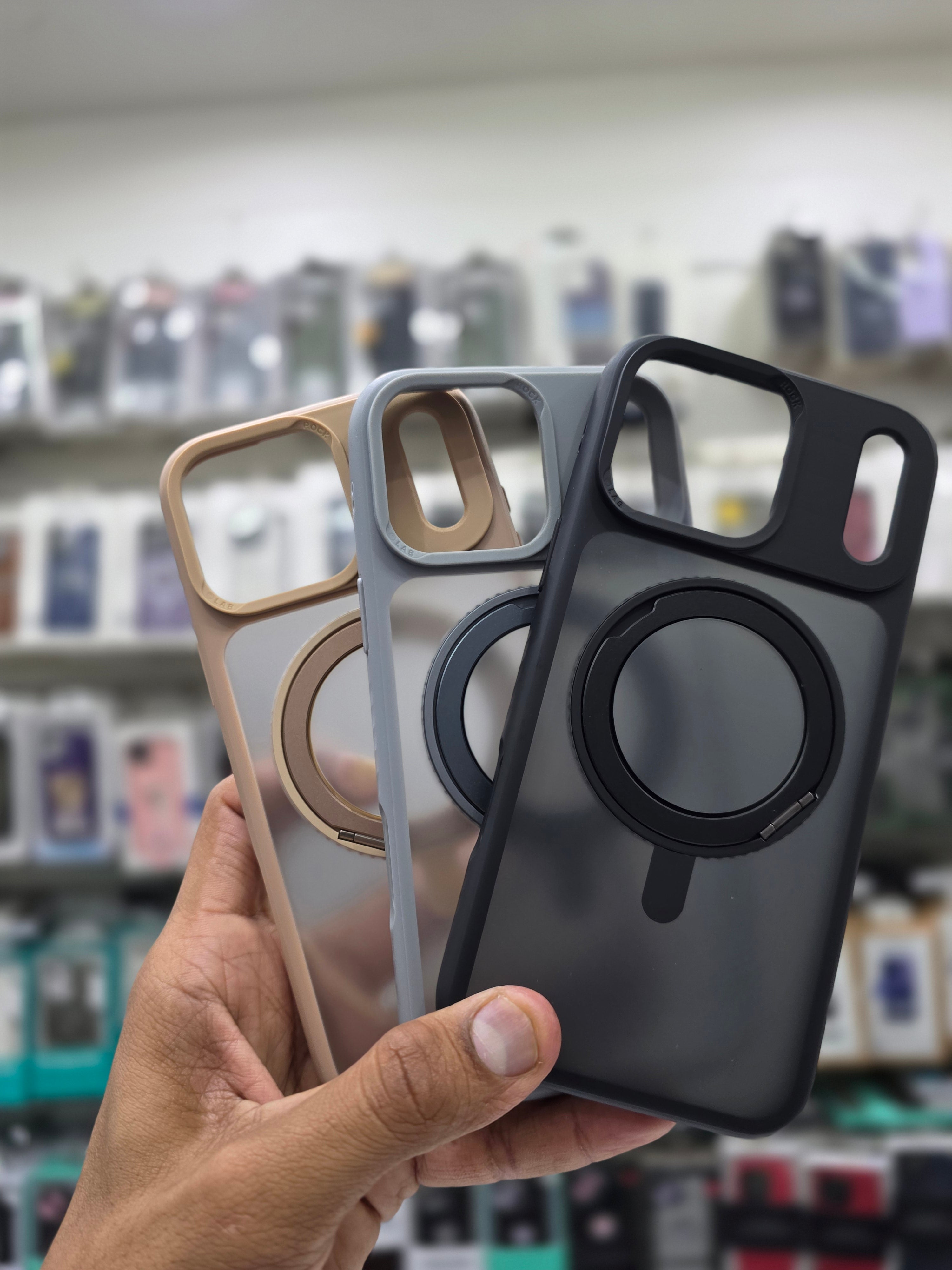 Rock Guard Touch Mate Magnetic Case With 360 Stand - iPhone 17 Pro Back Cover