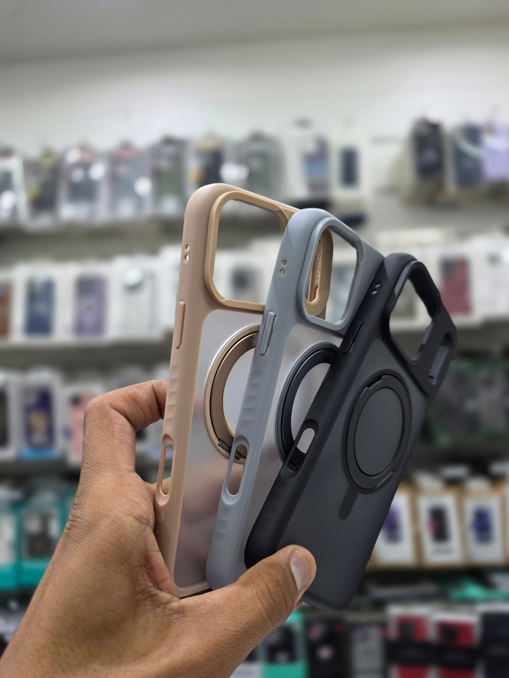 Rock Guard Touch Mate Magnetic Case With 360 Stand - iPhone 17 Pro Max Back Cover