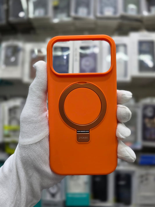 J-CASE Premium Soft Liquid Silicone with Bracket & Magsafe - iPhone 17 Pro Max