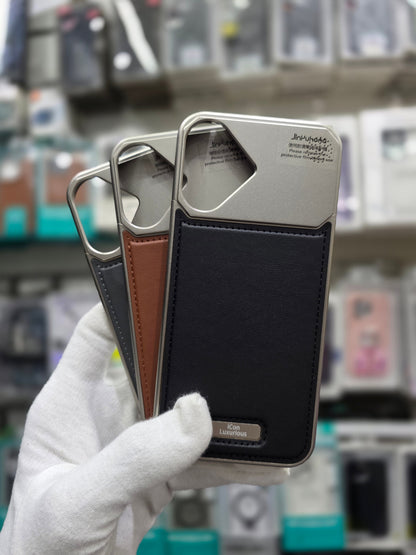 Icon Luxurious Metal Magsafe Leather Perfume Case - iPhone 17