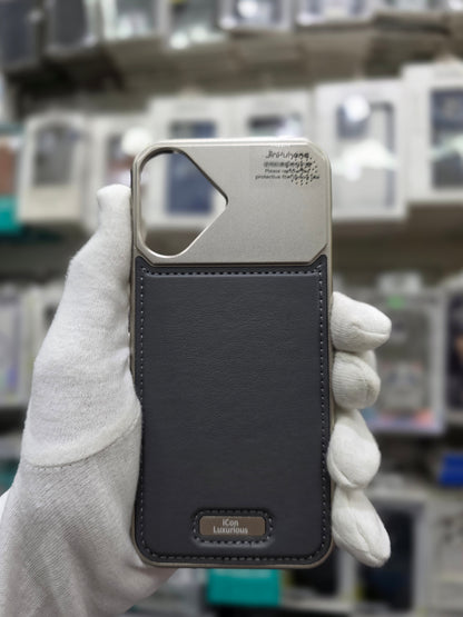 Icon Luxurious Metal Magsafe Leather Perfume Case - iPhone 17