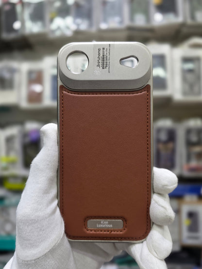 Icon Luxurious Metal Magsafe Leather Perfume Case - iPhone 17 Air