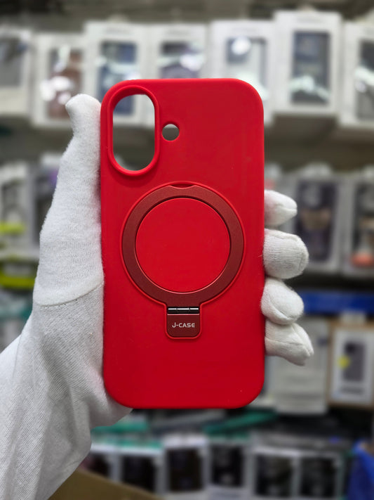 J-CASE Premium Soft Liquid Silicone with Bracket & Magsafe - iPhone 17