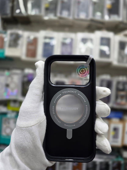 YOUNGKIT Matte Leather Case With Magnetic Stand - iPhone 17 Pro