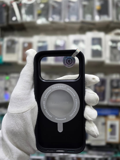 YOUNGKIT Matte Leather Case With Magnetic Stand - iPhone 17 Pro