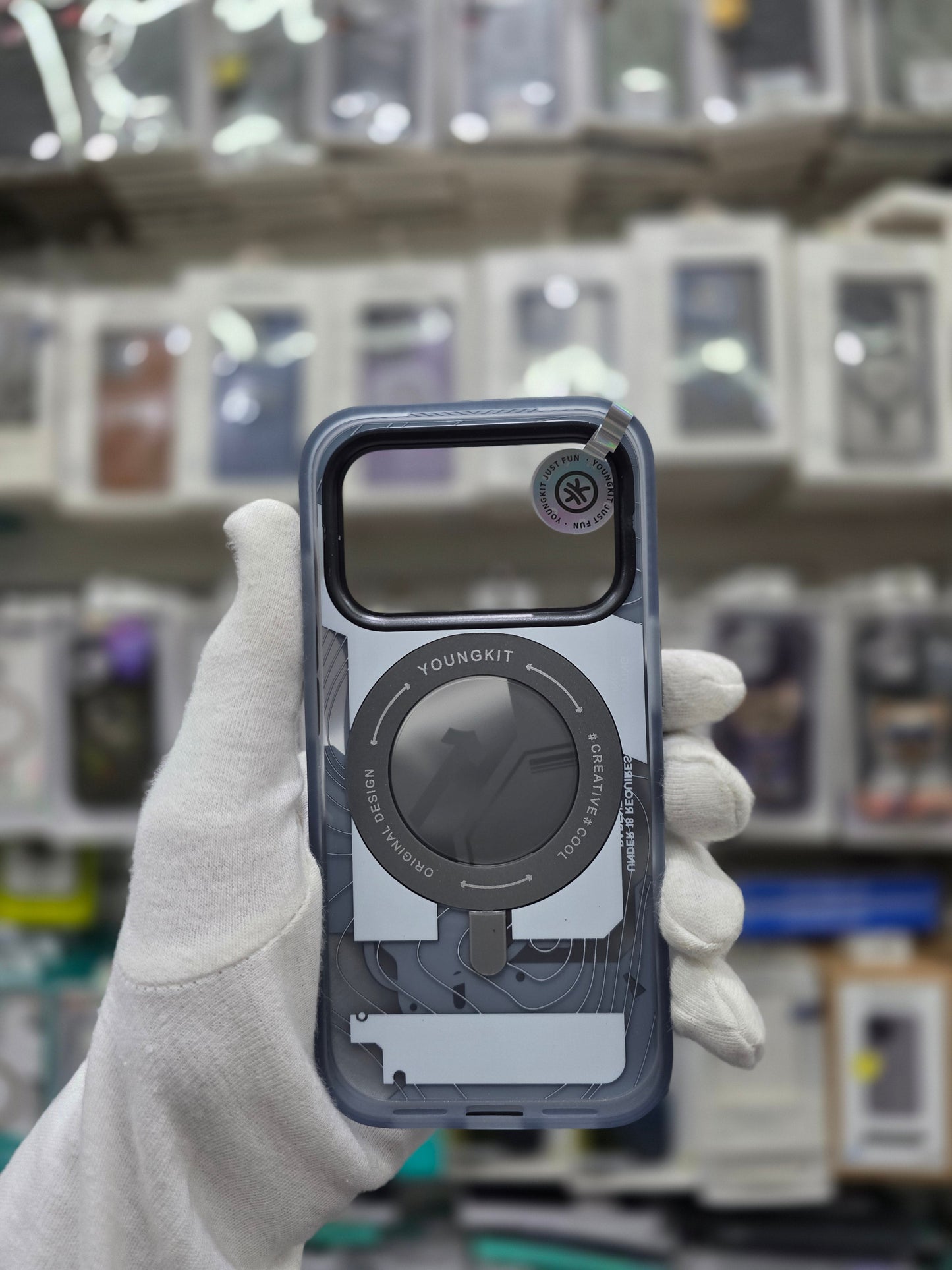 YOUNGKIT Cyberpunk Series With Magsafe & Rotating Stand - iPhone 17 Pro Max