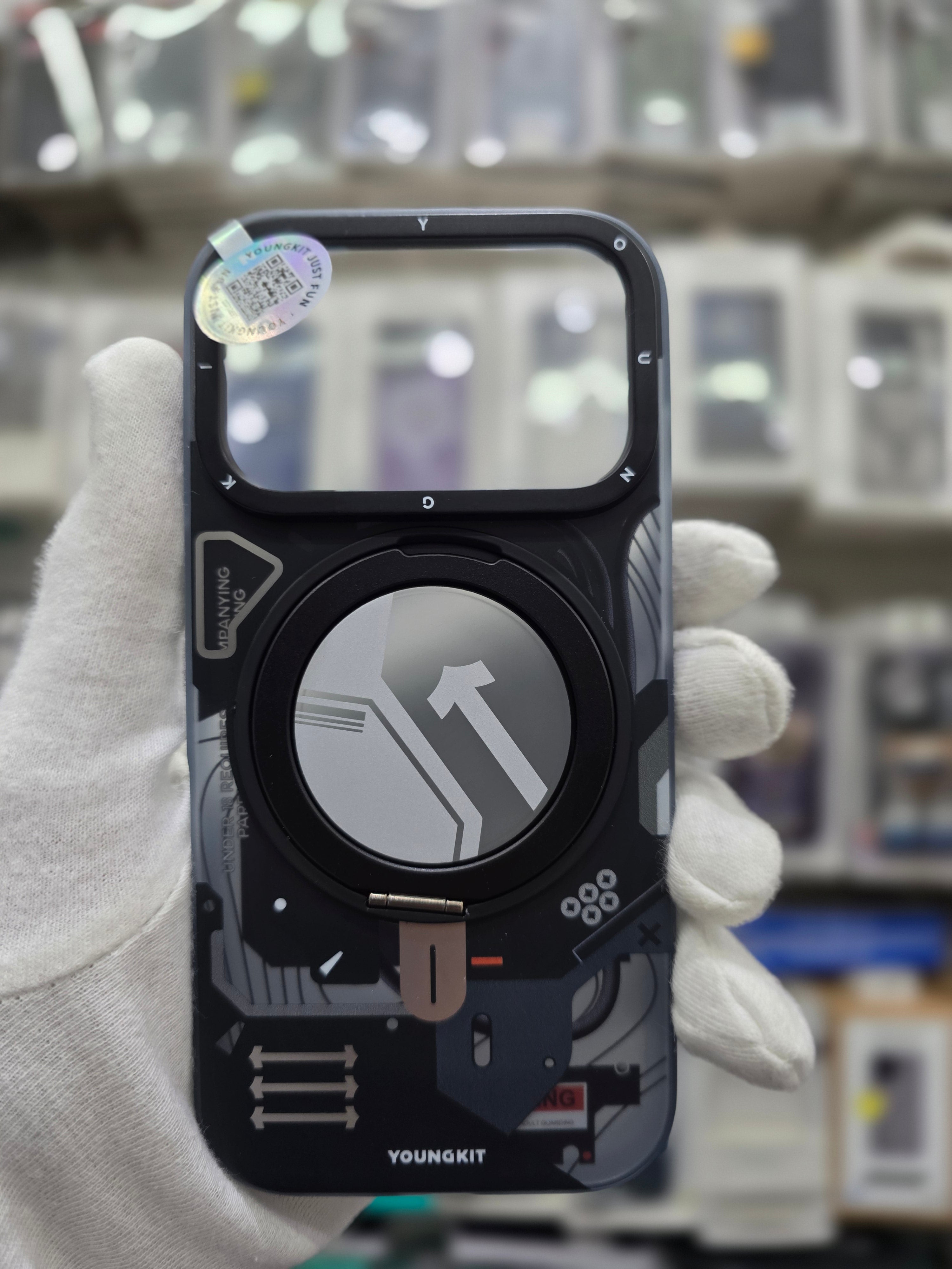 YOUNGKIT Cyberpunk Series With Magsafe & Rotating Stand - iPhone 17 Pro Max Back Cover