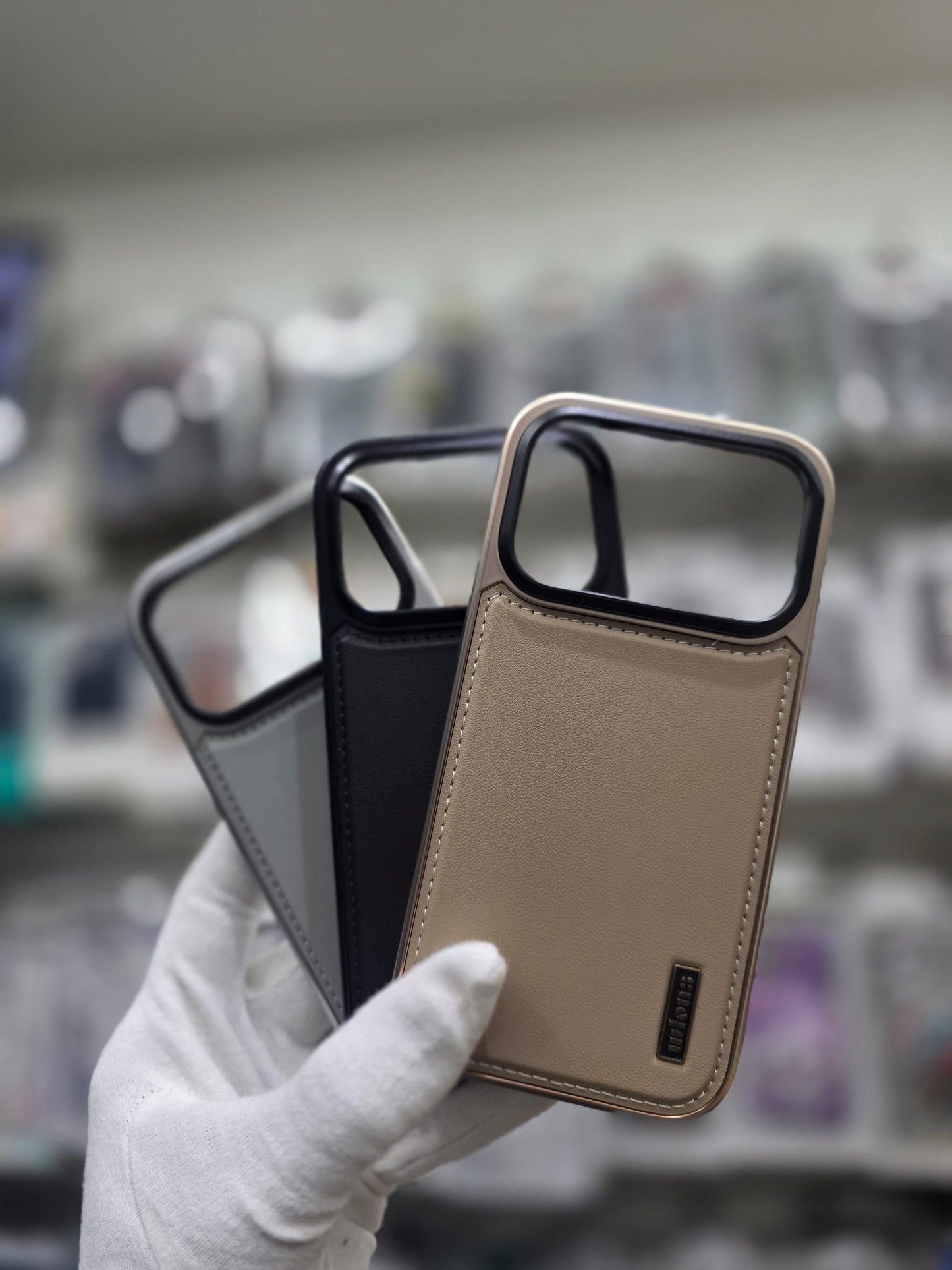 Wlons Classic Leather Magsafe With Bracket & AI Sensor - iPhone 17 Pro Max