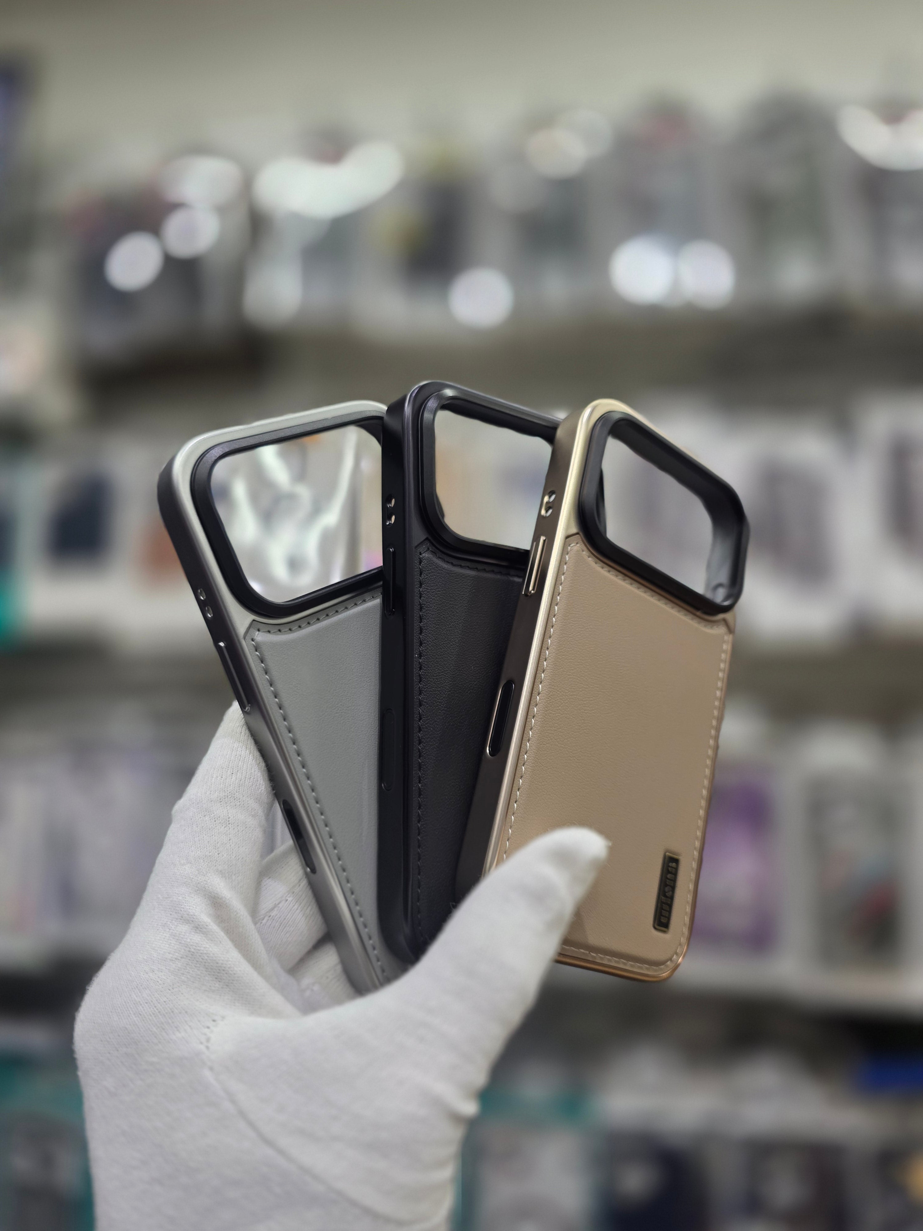 Wlons Classic Leather Magsafe With Bracket & AI Sensor - iPhone 17 Pro Back Cover