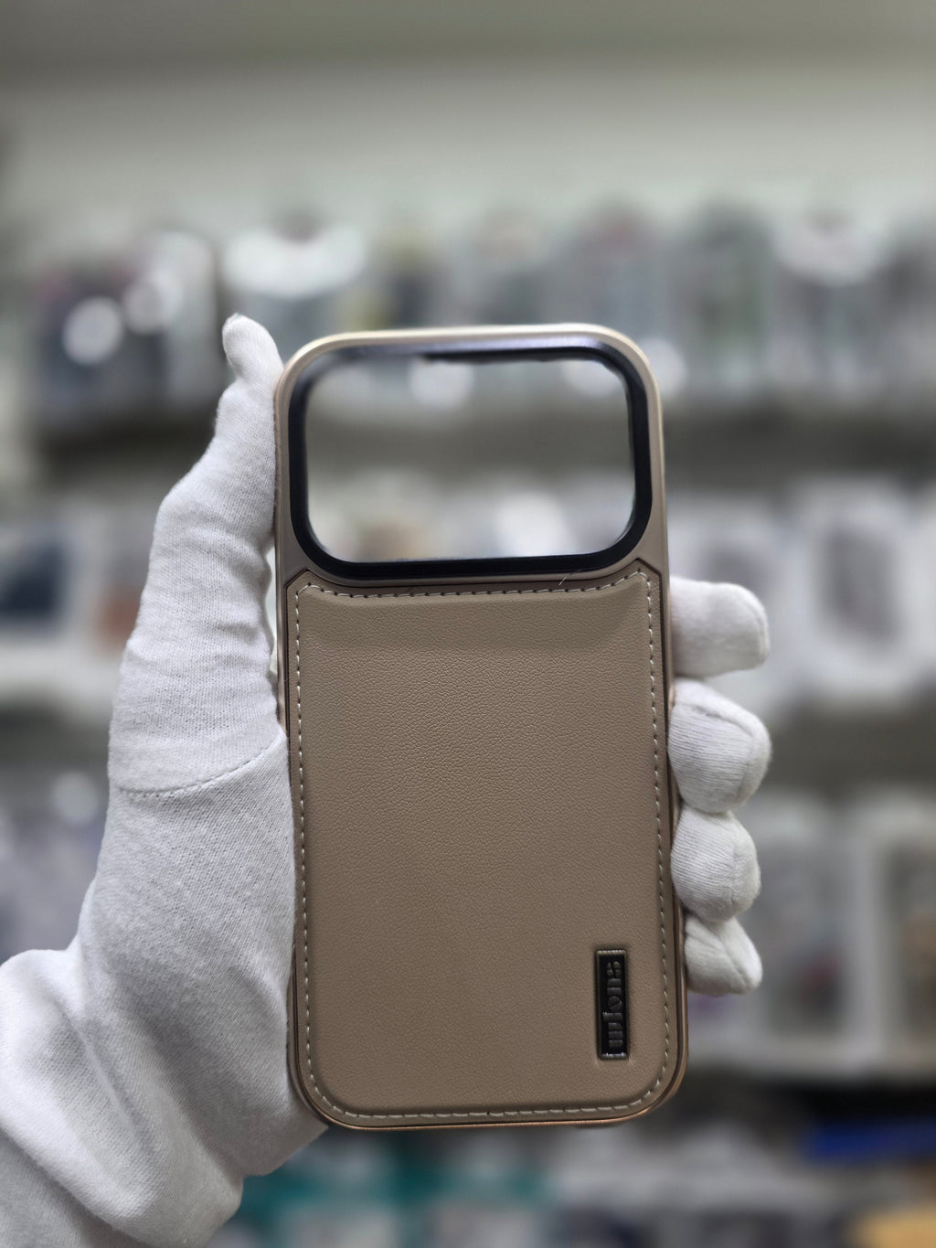 Wlons Classic Leather Magsafe With Bracket & AI Sensor - iPhone 17 Pro Max Back Cover