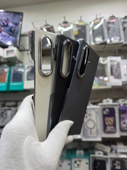 DFANS Pu Leather Chrome Plated Hinge Protection Samsung Z Fold 7 Case