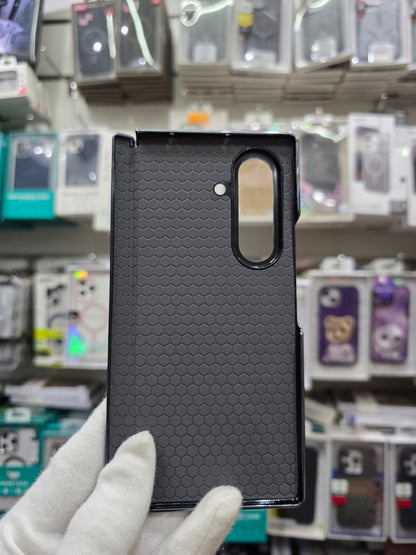 DFANS Pu Leather Chrome Plated Hinge Protection Samsung Z Fold 7 Case