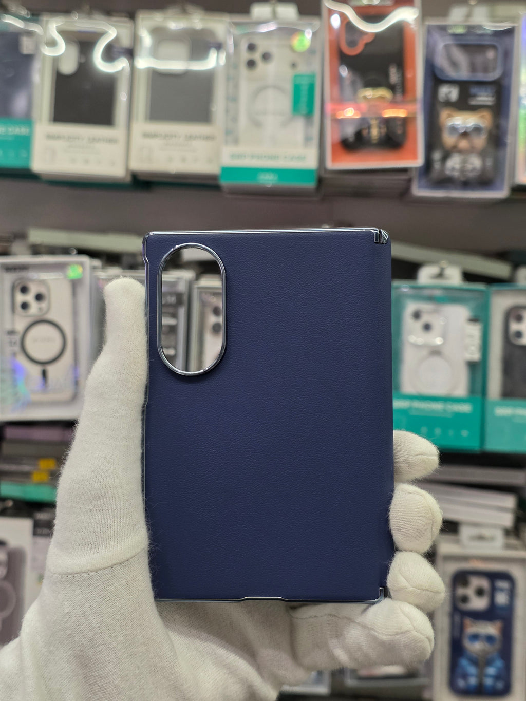 DFANS Pu Leather Chrome Plated Hinge Protection Samsung Z Fold 8 Case