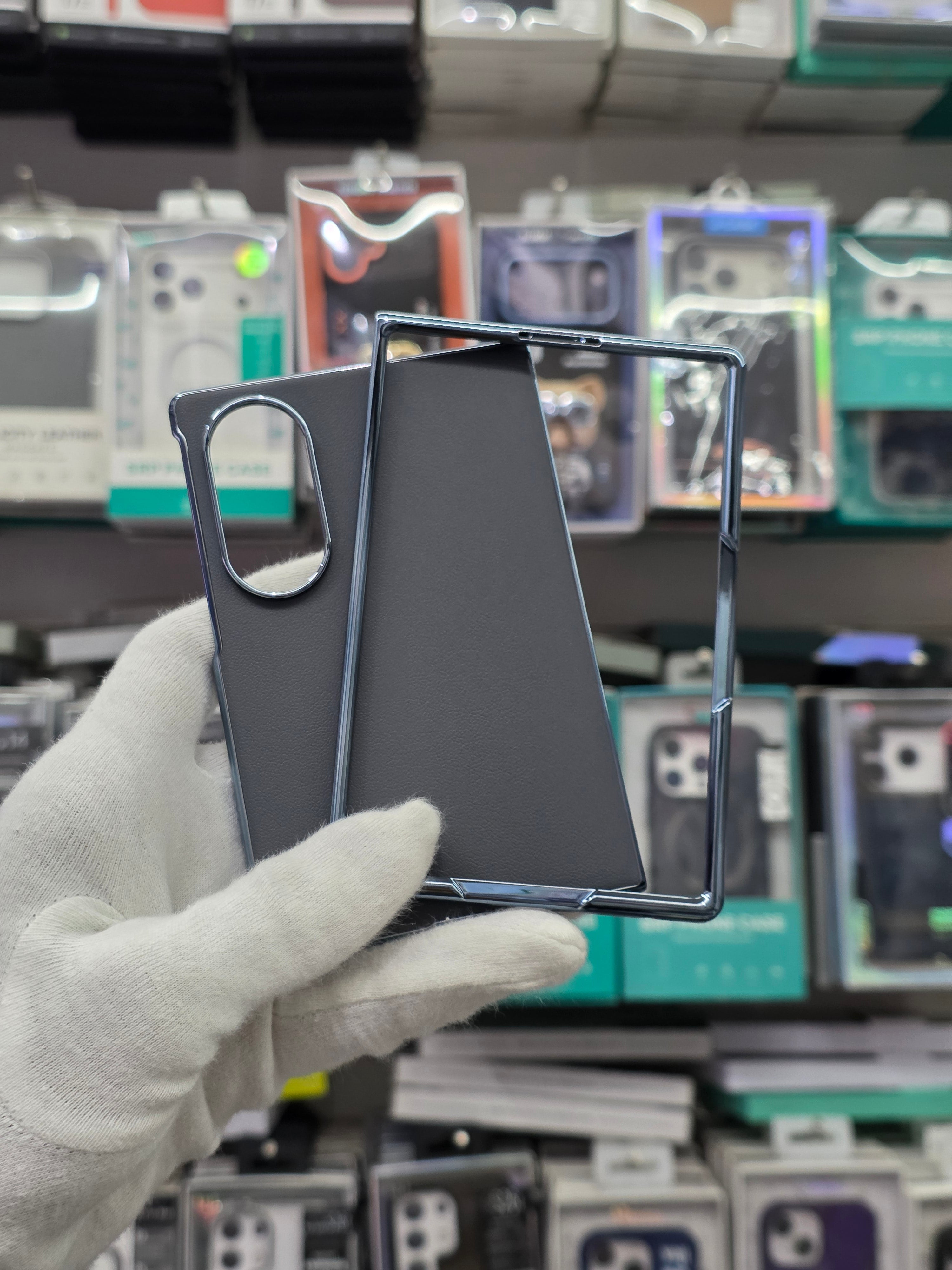 DFANS Pu Leather Chrome Plated Samsung Z Fold 8 Cover