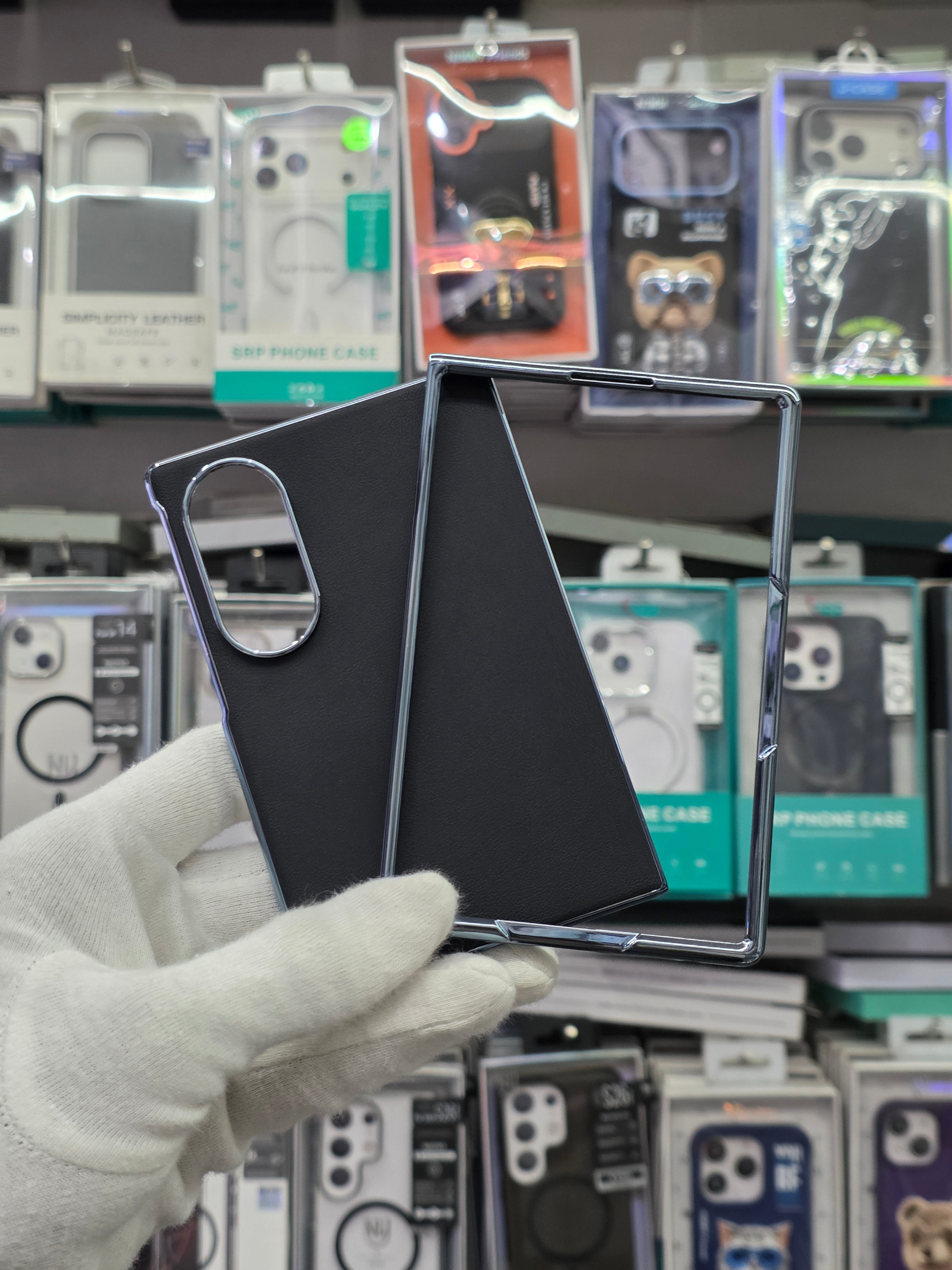 DFANS Pu Leather Chrome Plated Samsung Z Fold 8 Cover