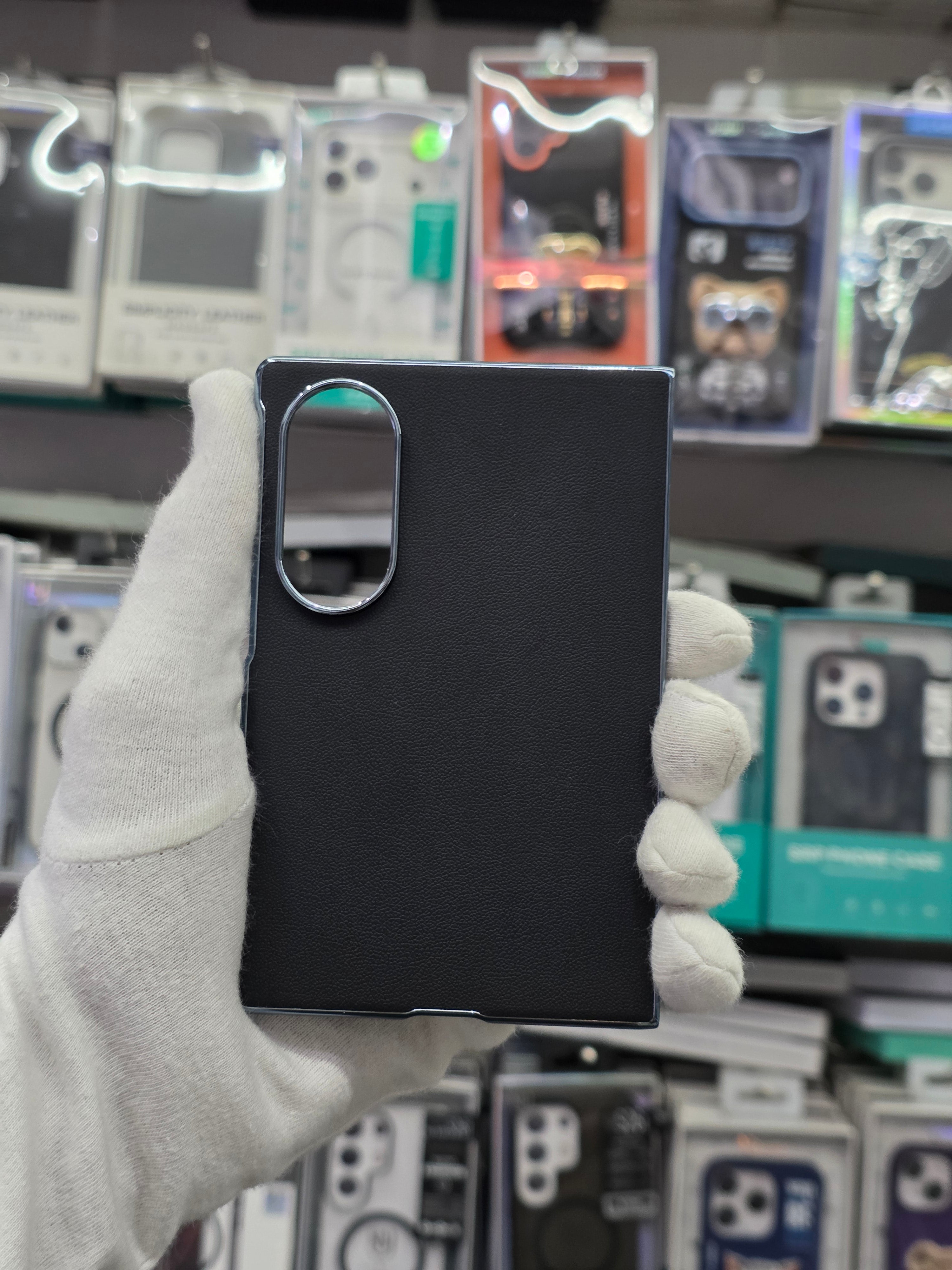 DFANS Pu Leather Chrome Plated Samsung Z Fold 8 Cover