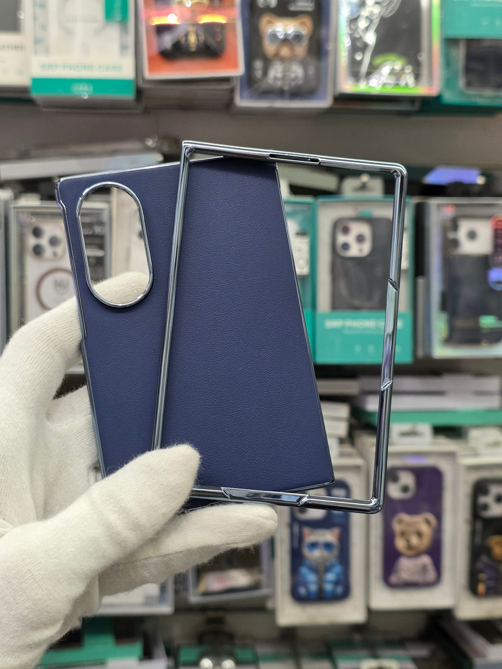 DFANS Pu Leather Chrome Plated Samsung Z Fold 8 Cover
