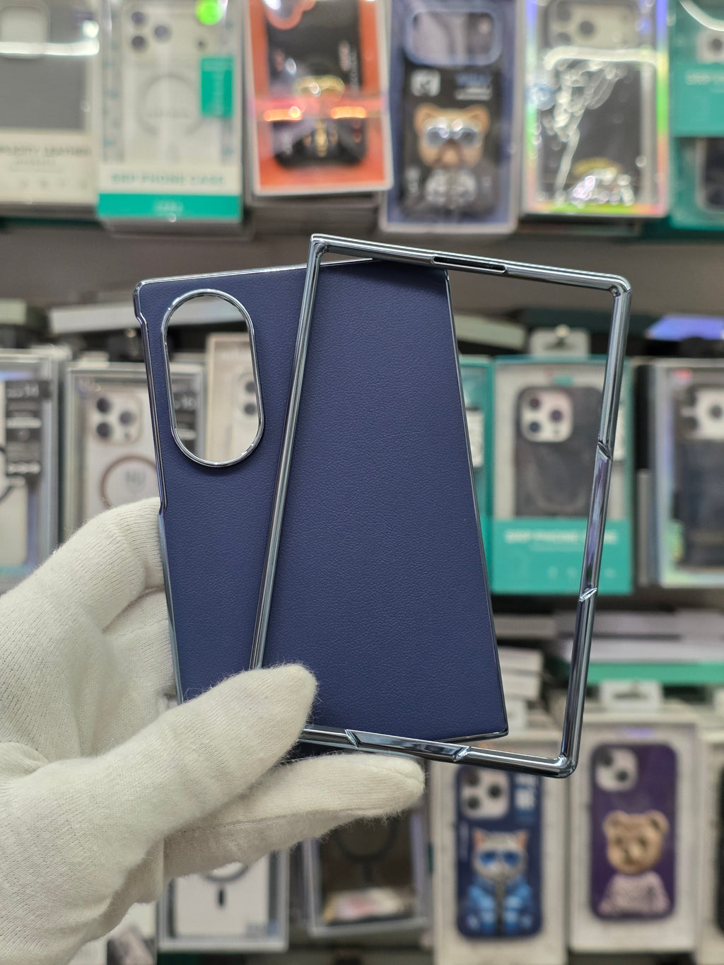 DFANS Pu Leather Chrome Plated Samsung Z Fold 8 Cover