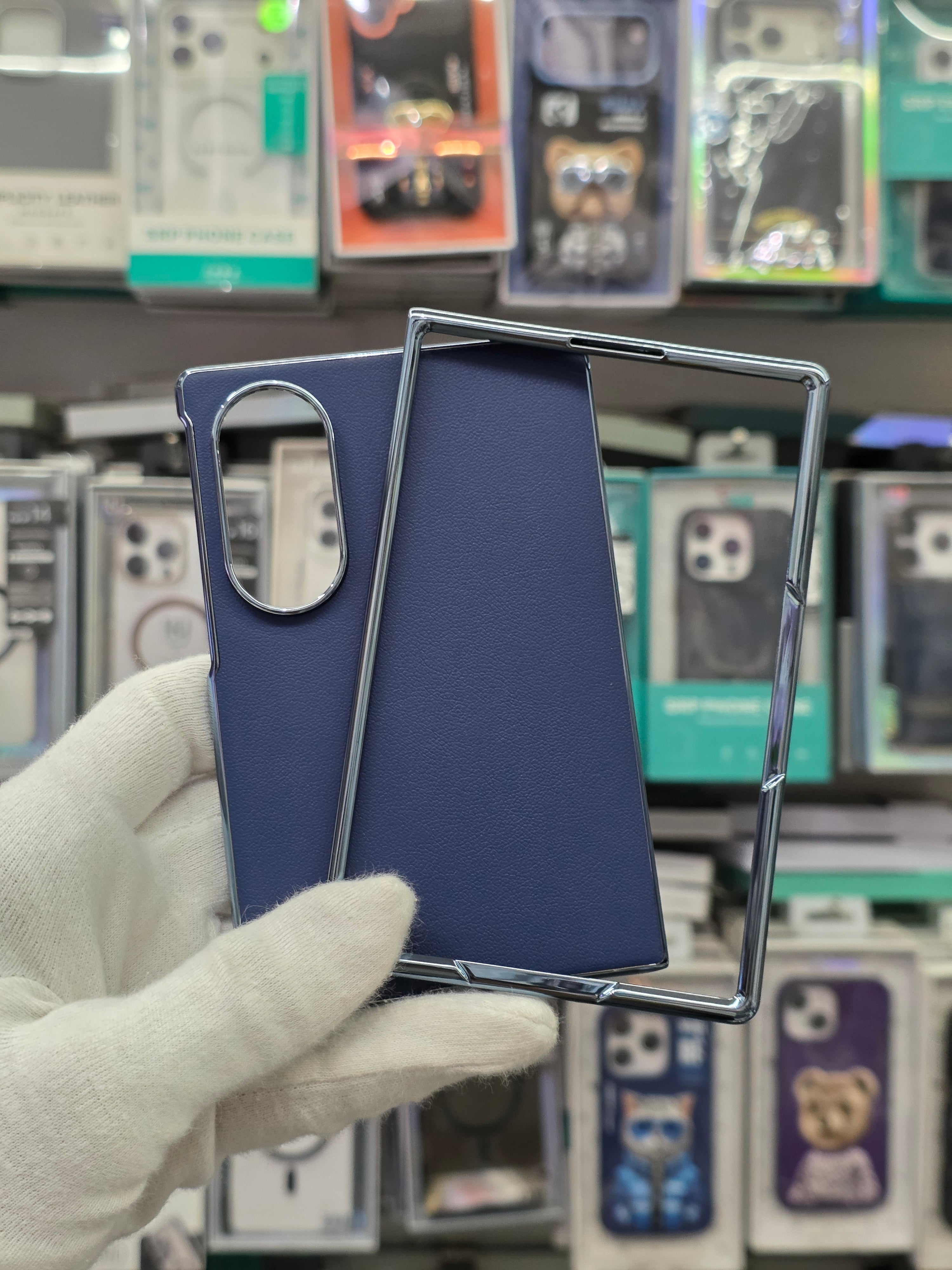 DFANS Pu Leather Chrome Plated Samsung Z Fold 8 Cover