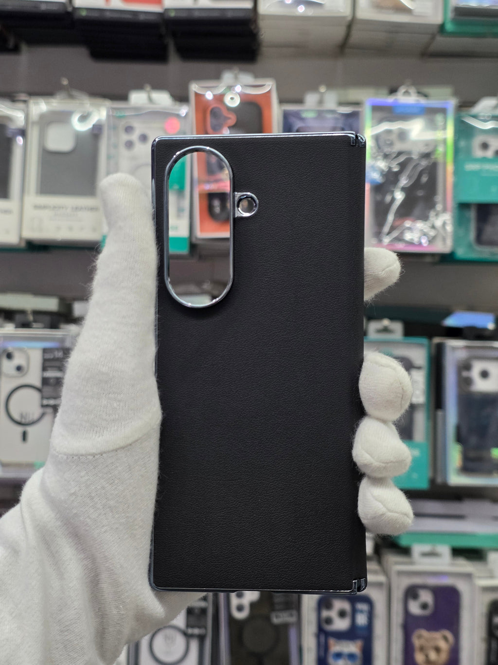 DFANS Pu Leather Chrome Plated Hinge Protection Samsung Z Fold 8 Ultra Case
