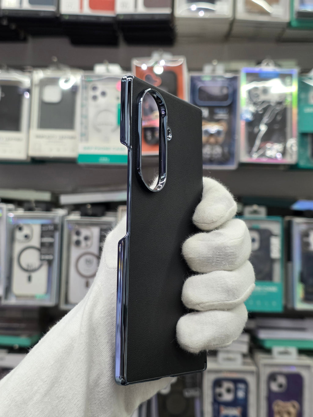 DFANS Pu Leather Chrome Plated Hinge Protection Samsung Z Fold 8 Ultra Case