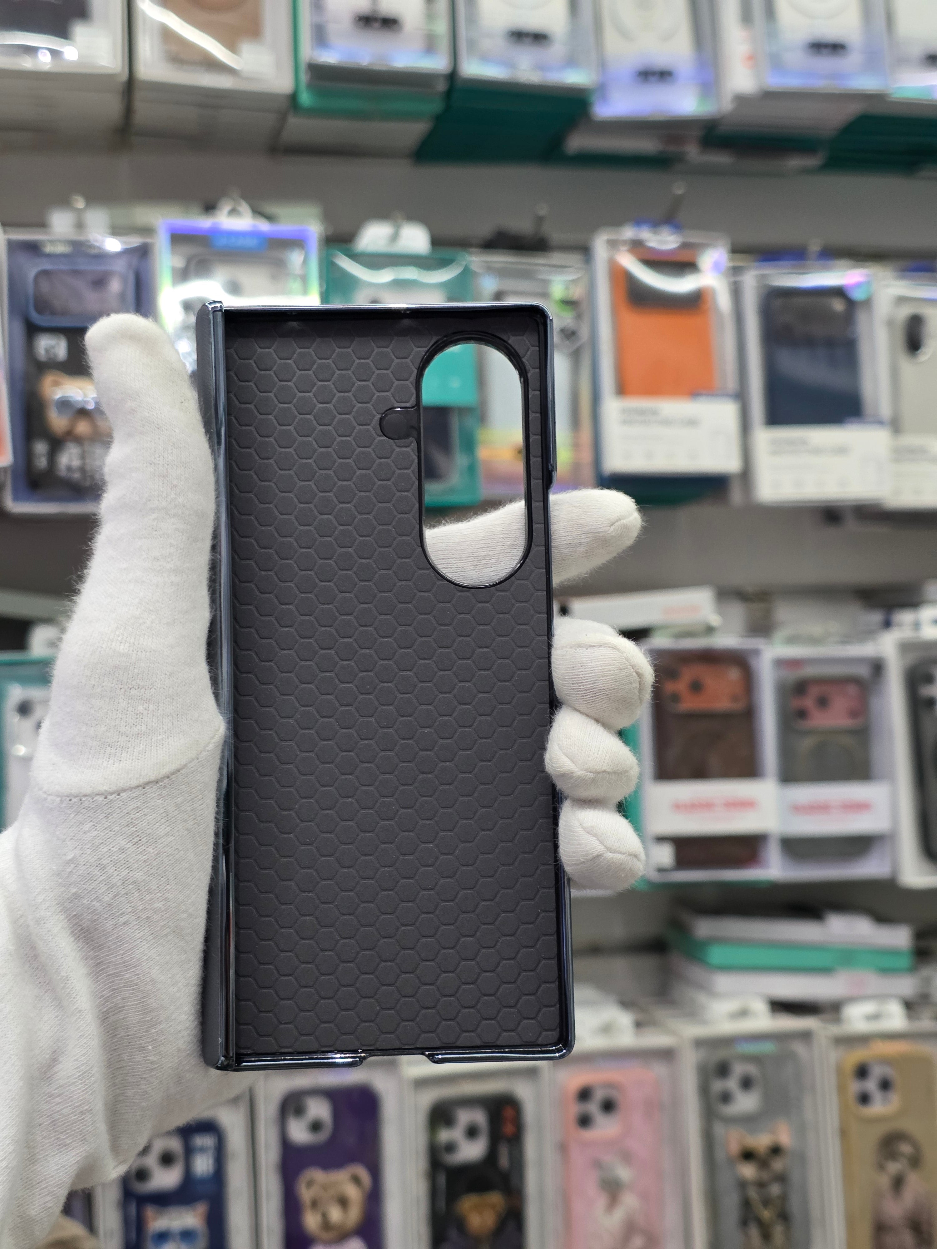 DFANS Pu Leather Chrome Plated Hinge Protection Samsung Z Fold 8 Ultra Case