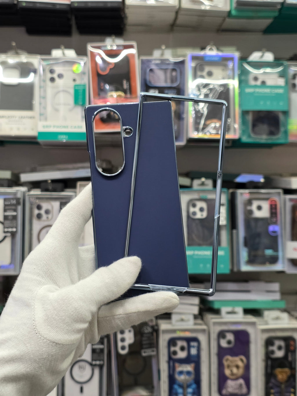 DFANS Pu Leather Chrome Plated Samsung Z Fold 8 Ultra Cover